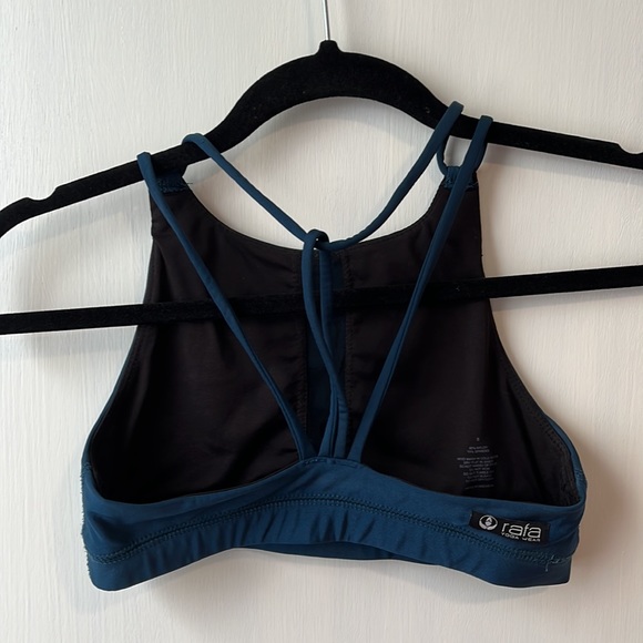 Peacock blue Rafa strappy yoga sport bra - Picture 3 of 3